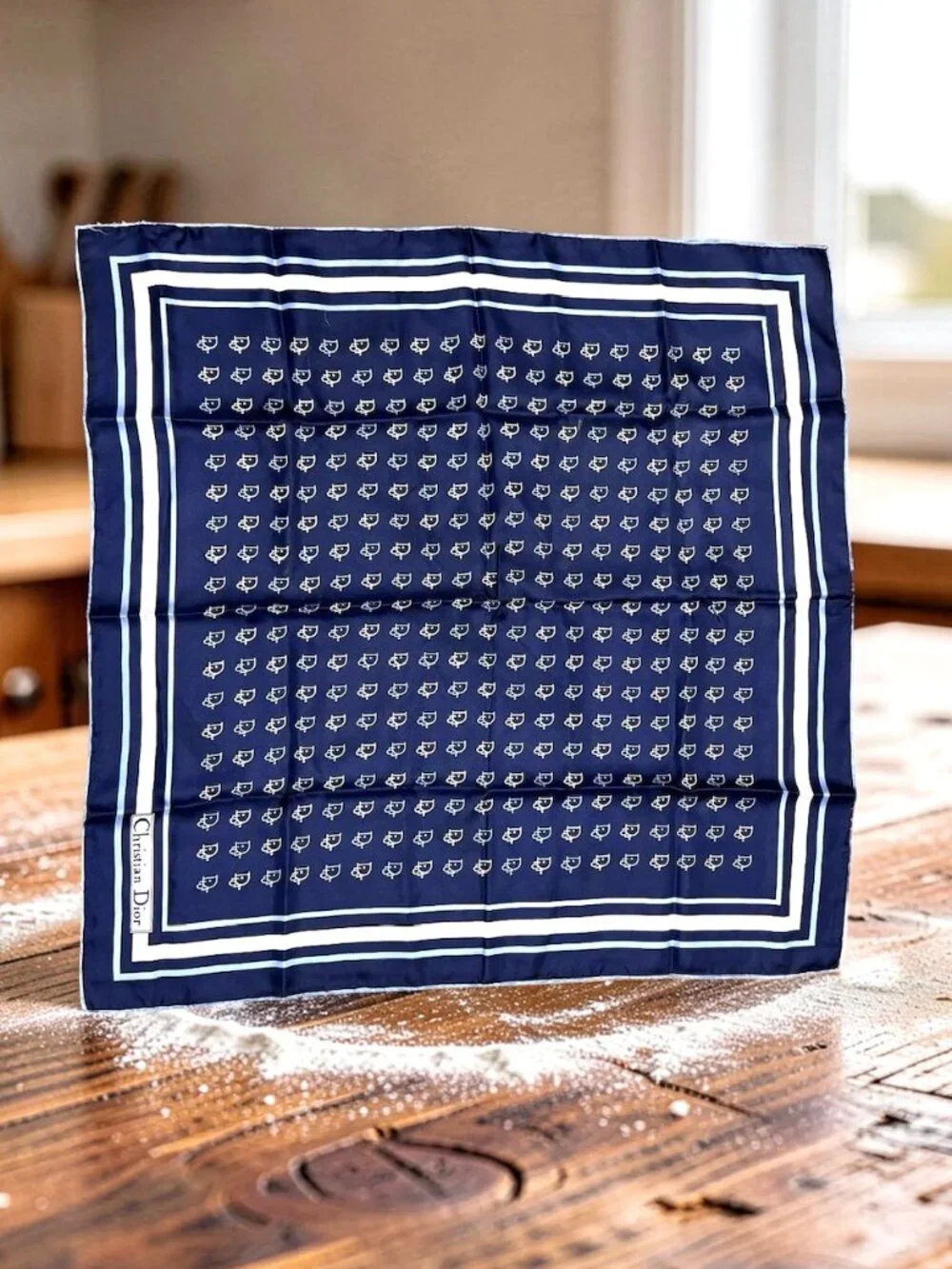 Christian Dior silk Satin  Scarf 26